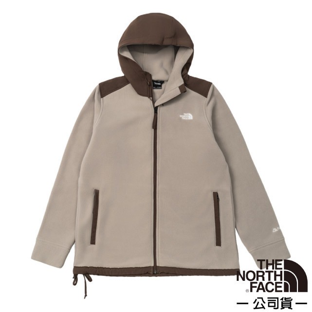 【The North Face】男 Polartec 拼接舒適保暖連帽抓絨外套.運動休閒戶外夾克/89ZT-5O3 灰棕✿30E010
